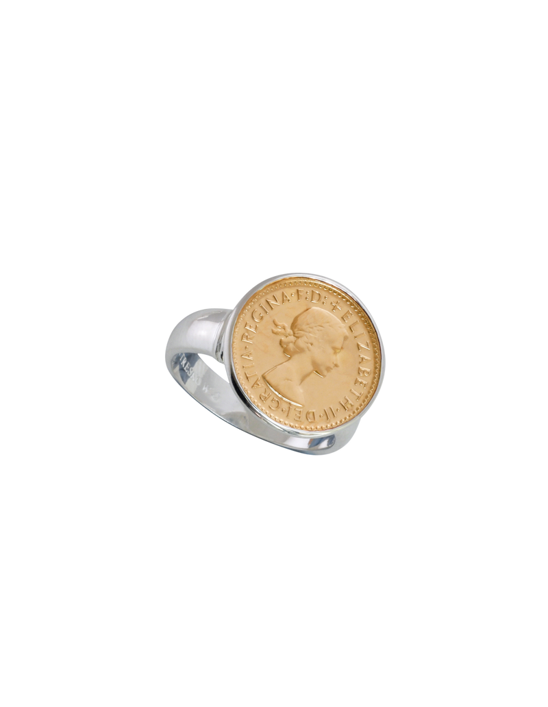 Von Treskow Authentic Threepence Coin Ring - Gold | Mocha Australia