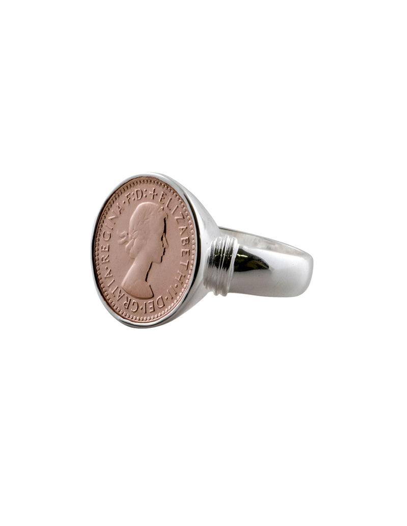 Von Treskow Authentic Threepence Coin Ring - Rose Gold | Mocha Australia