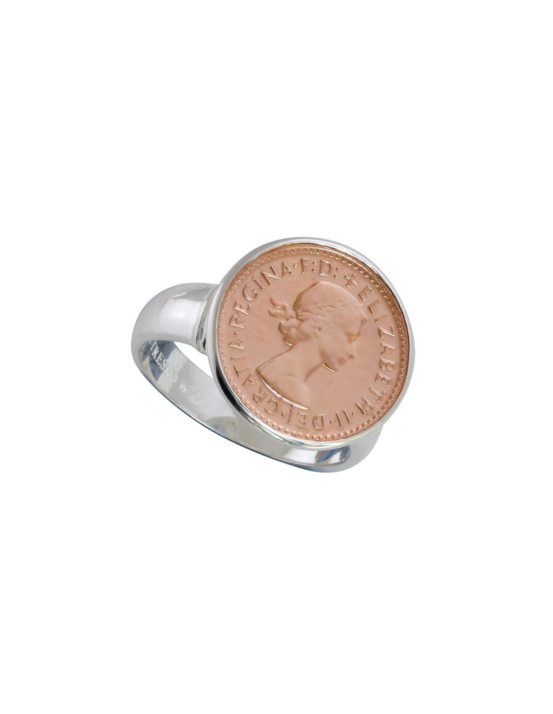 Von Treskow Authentic Threepence Coin Ring - Rose Gold | Mocha Australia