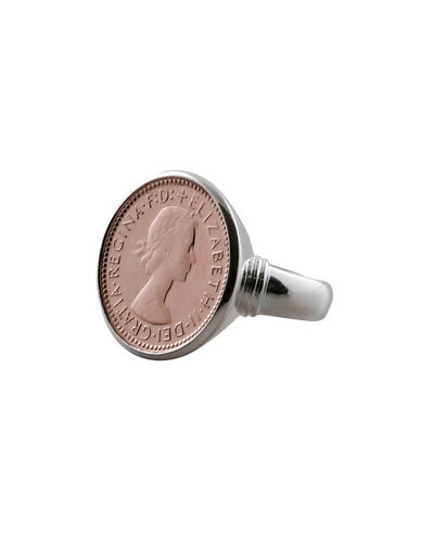 Von Treskow Authentic Sixpence Coin Ring - Rose Gold | Mocha Australia