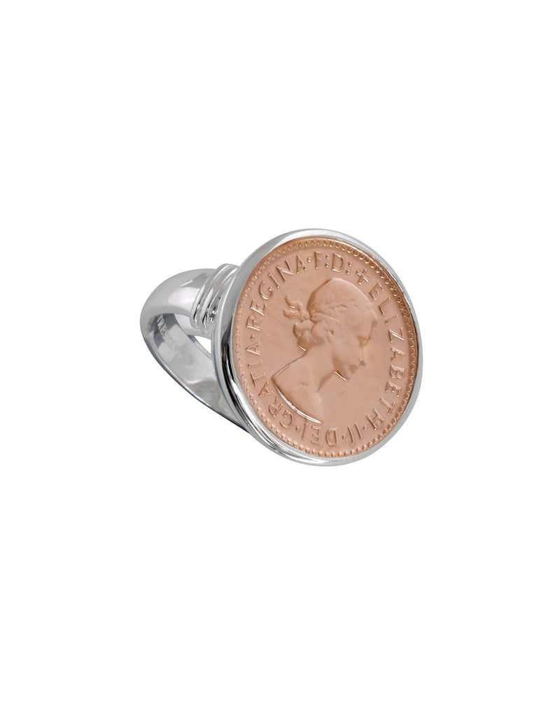 Von Treskow Authentic Sixpence Coin Ring - Rose Gold | Mocha Australia