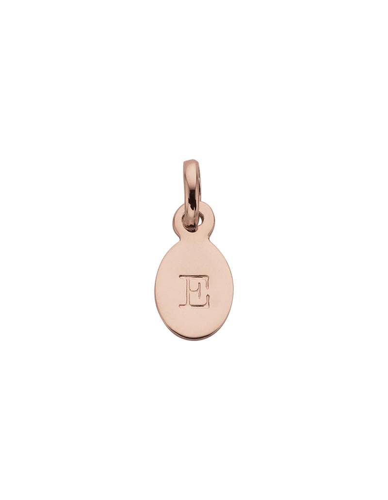 Kirstin Ash Initial Charm w/ 18K Rose Gold Vermeil - E | Mocha Australia