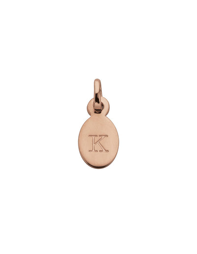 Kirstin Ash Initial Charm w/ 18K Rose Gold Vermeil - K | Mocha Australia