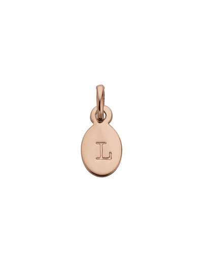 Kirstin Ash Initial Charm w/ 18K Rose Gold Vermeil - L | Mocha Australia