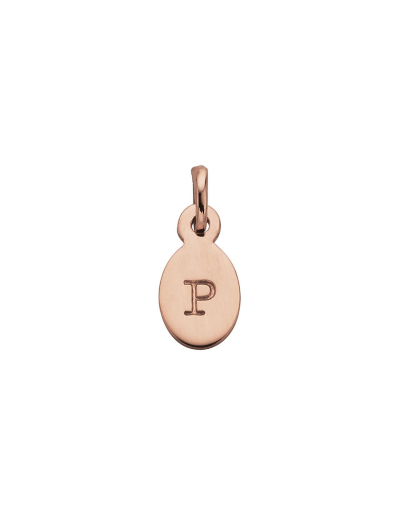 Kirstin Ash Initial Charm w/ 18K Rose Gold Vermeil - P | Mocha Australia