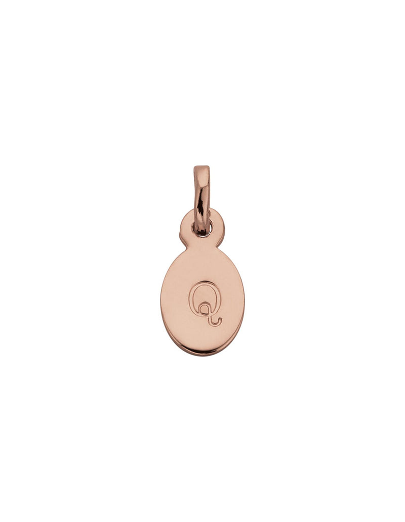 Kirstin Ash Initial Charm w/ 18K Rose Gold Vermeil - Q | Mocha Australia