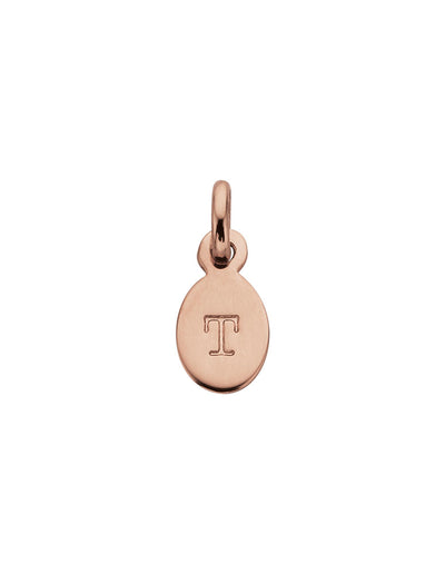 Kirstin Ash Initial Charm w/ 18K Rose Gold Vermeil - T | Mocha Australia