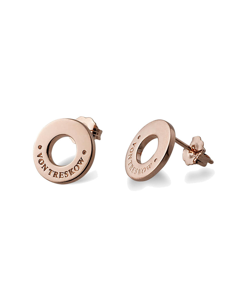 Von Treskow Studs Earrings w/ VT Disc - Rose Gold | Mocha Australia