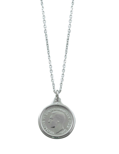 Von Treskow Adjustable Link Chain Necklace w/ Threepence Coin | Mocha Australia