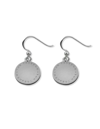 Von Treskow Hook Earrings w/ VT Plate Silver - Silver | Mocha Australia