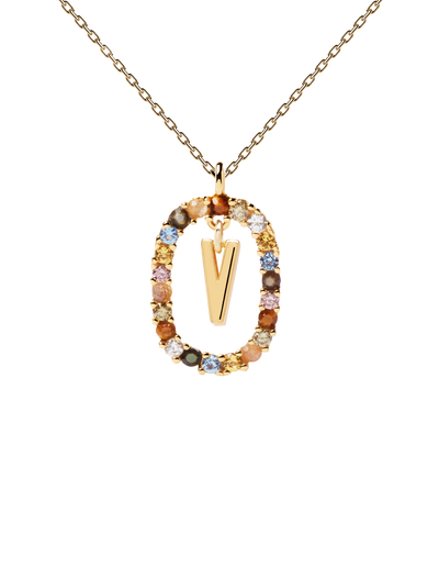 PDPAOLA Letter Necklace - V | Mocha Australia