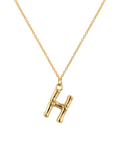 Zahar Initial Necklace - H | Mocha Australia