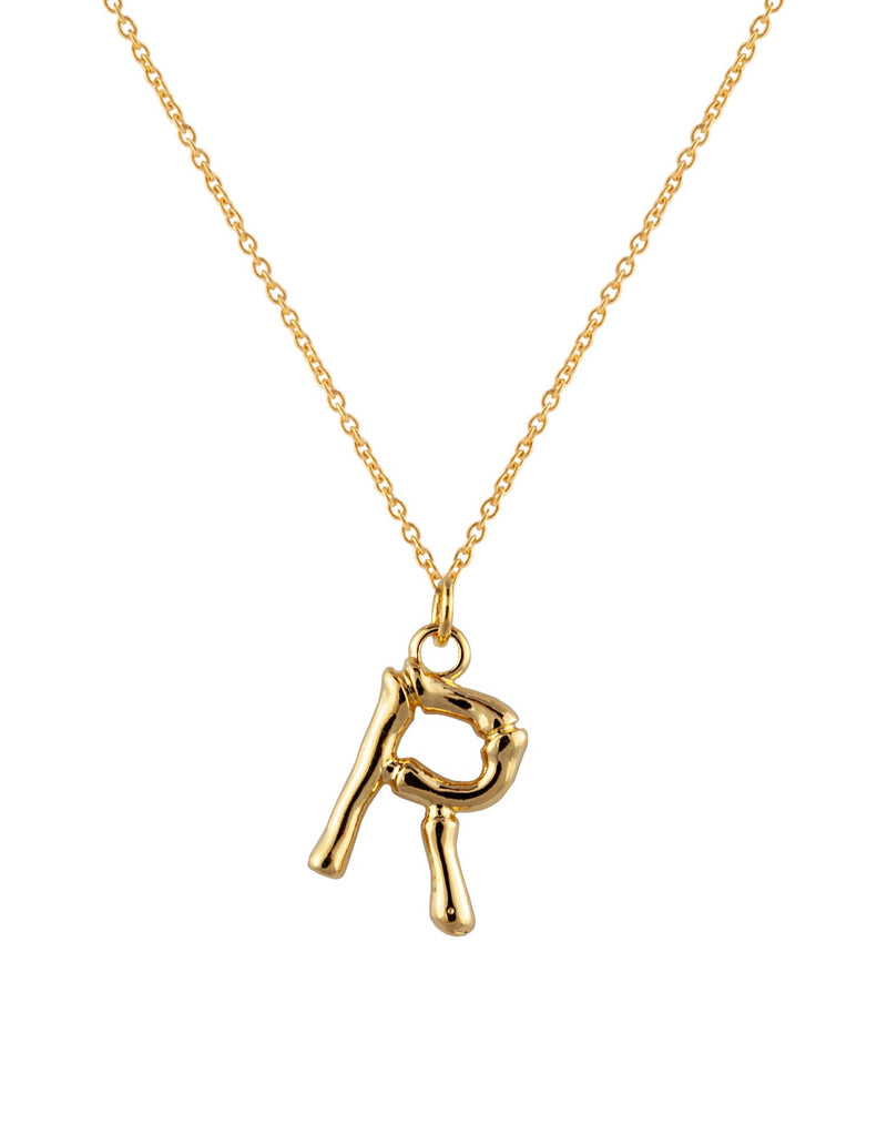 Zahar Initial Necklace - R | Mocha Australia