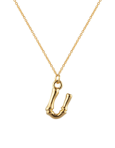 Zahar Initial Necklace - U | Mocha Australia