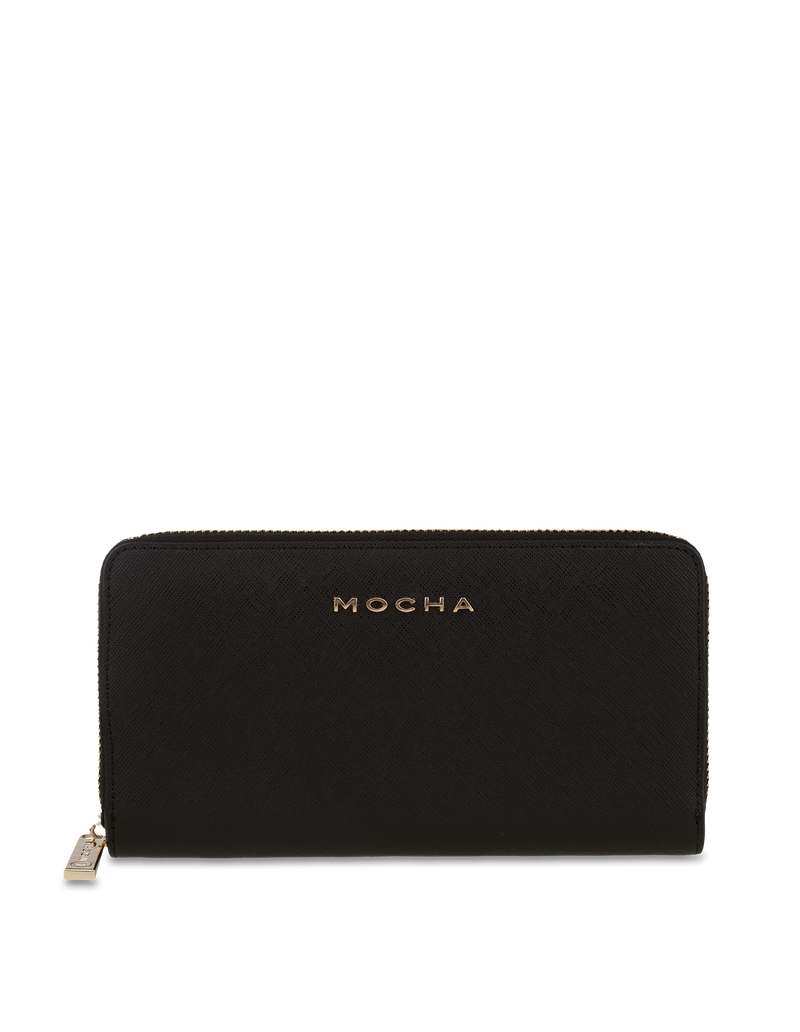 Mocha Kristi Leather Wallet - Black/Light Gold | Mocha Australia