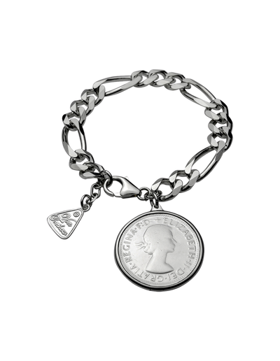 Von Treskow Figaro Chain Bracelet w/ Authentic Florin Coin - Silver | Mocha Australia