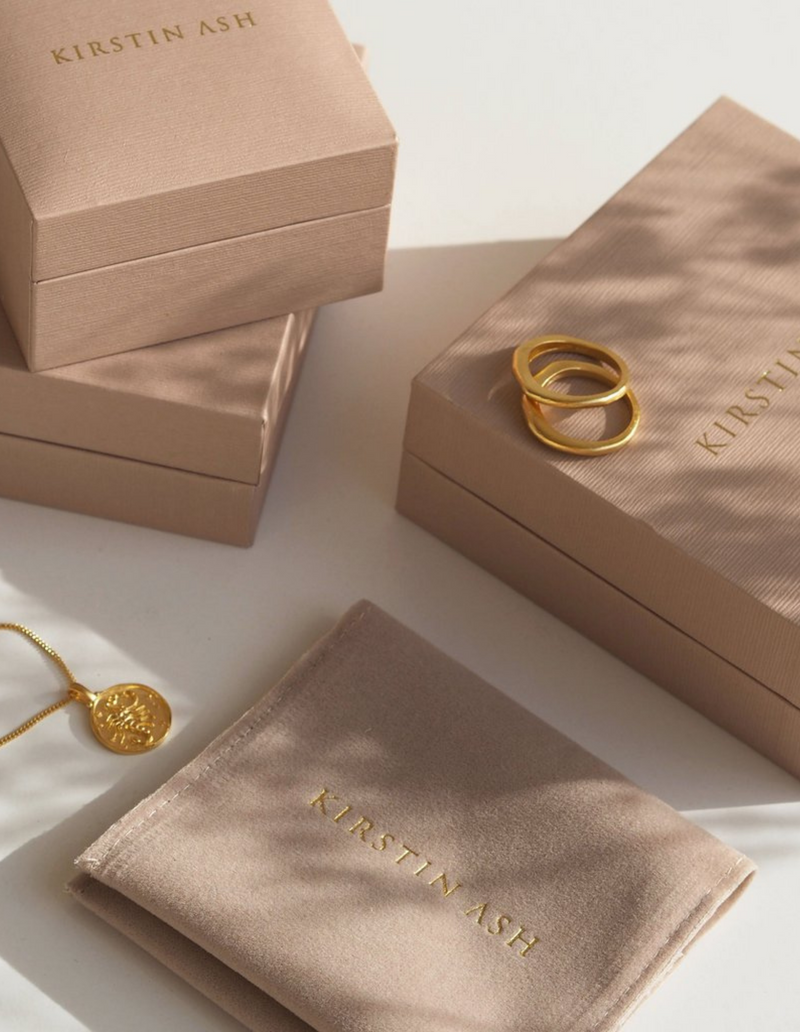 Kirstin Ash Outline Initial Charm w/ 18K Gold Vermeil | Mocha Australia