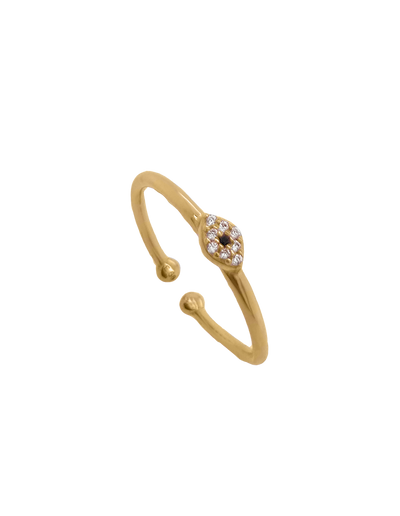 Gregio Just Must Adjustable Ring w/ Evil Eye - Gold | Mocha Australia