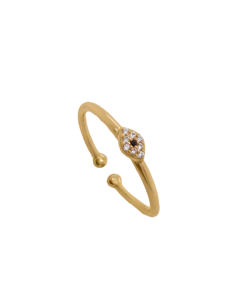 Gregio Just Must Adjustable Ring w/ Evil Eye - Gold | Mocha Australia