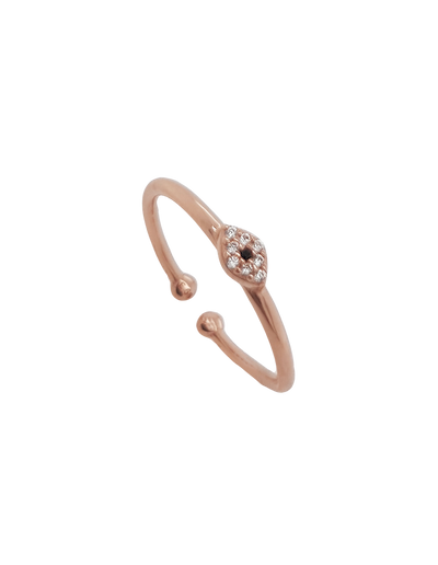 Gregio Just Must Adjustable Ring w/ White Zirconia - Rose Gold | Mocha Australia