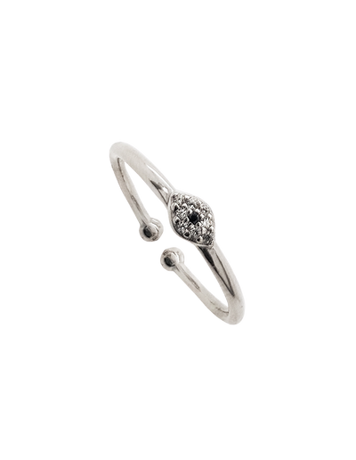 Gregio Just Must Adjustable Ring w/ White Zirconia - Silver | Mocha Australia