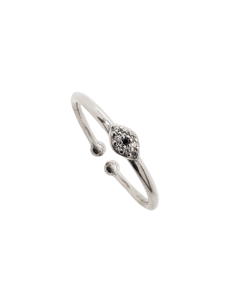 Gregio Just Must Adjustable Ring w/ White Zirconia - Silver | Mocha Australia
