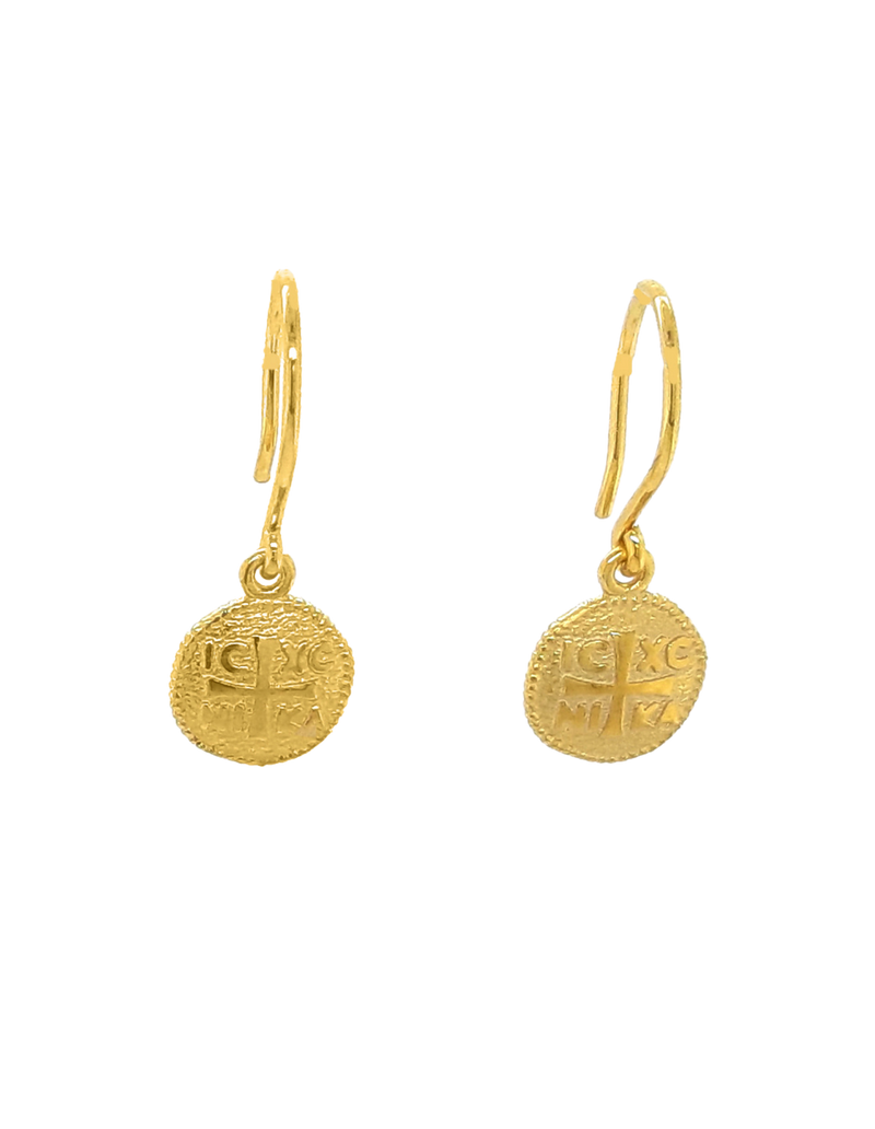 Gregio Symbolic Cross Drop Earrings - Gold | Mocha Australia
