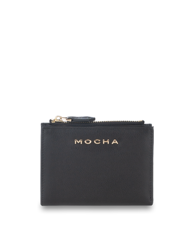 Mocha Classic Mini Leather Wallet - Black | Mocha Australia