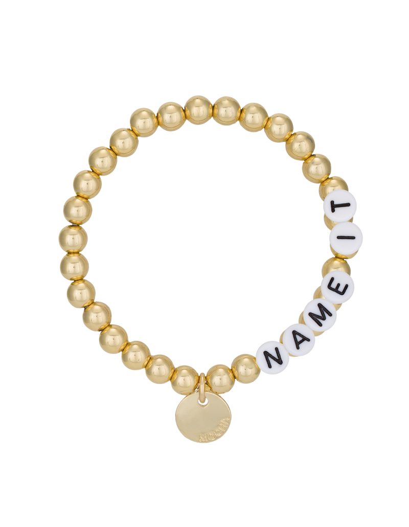 Mocha Name-It Customisable Bracelet 6mm - Gold | Mocha Australia