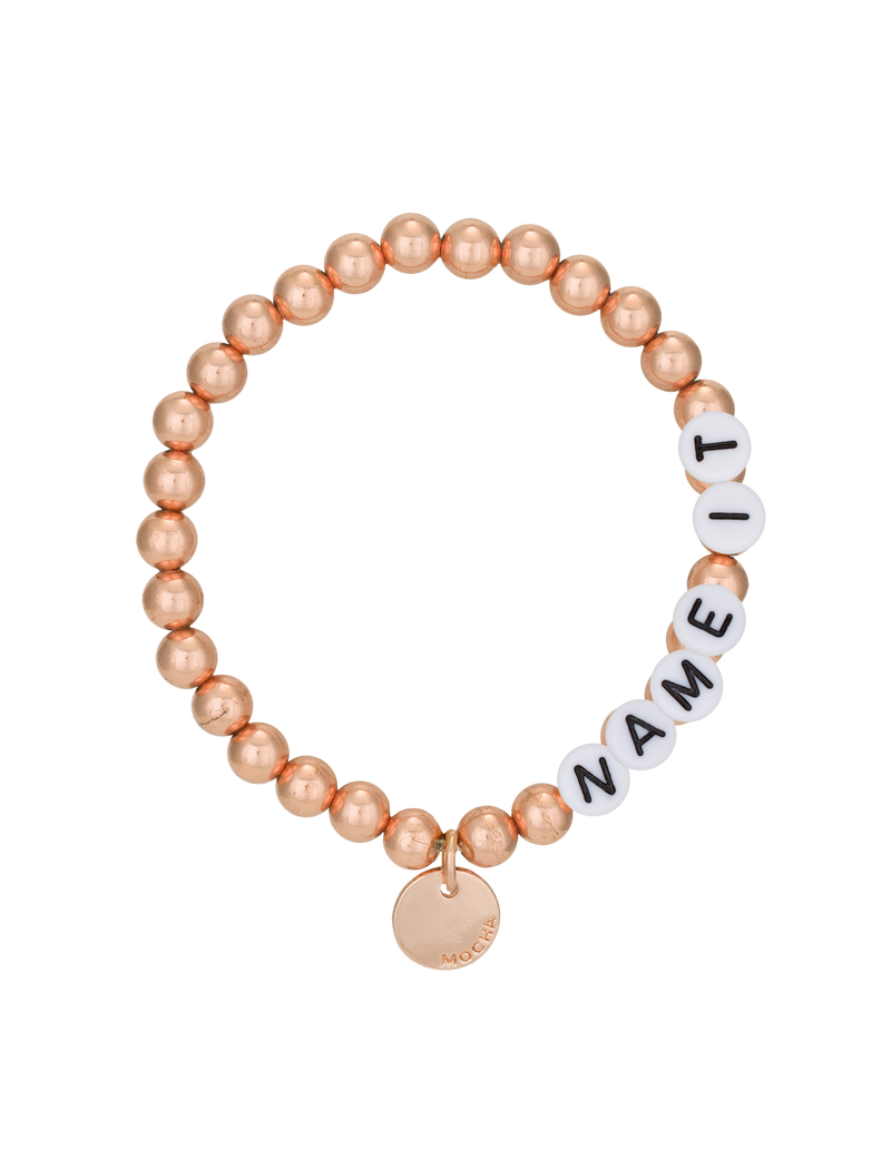 Mocha Name-It Customisable Bracelet 6mm - Rose Gold | Mocha Australia