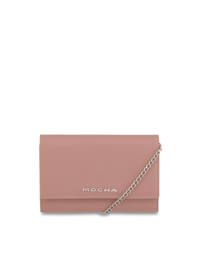 Mocha Khloe Chain Leather Crossbody - Dark Blush | Mocha Australia