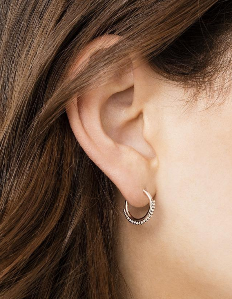 Kirstin Ash Detail Hoop Earrings - Silver | Mocha Australia