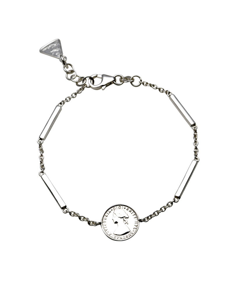 Von Treskow Mini Coin & Bar Bracelet - Silver | Mocha Australia