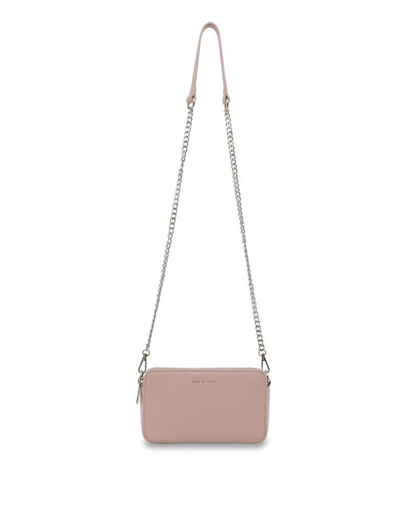 Mocha Mini Leather Chain Crossbody Bag - Blush | Mocha Australia
