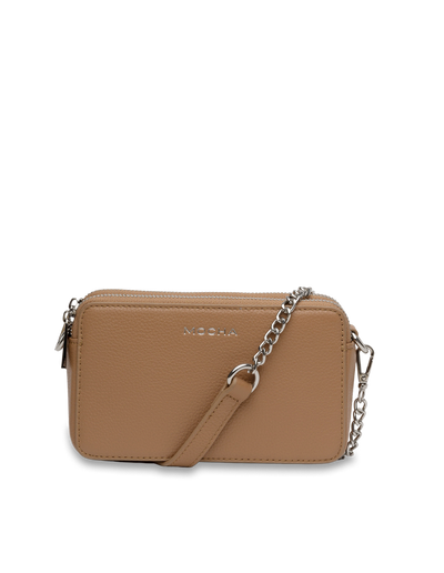 Mocha Mini Leather Chain Crossbody Bag - Tan | Mocha Australia