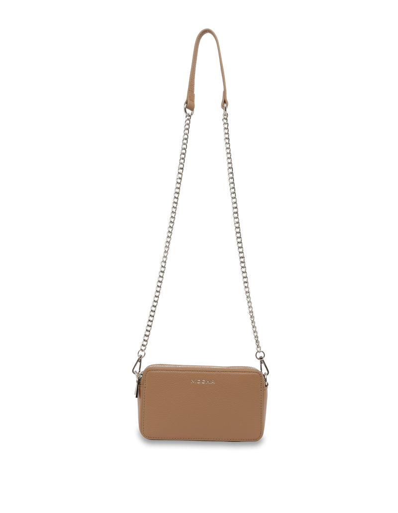 Mocha Mini Leather Chain Crossbody Bag - Tan | Mocha Australia