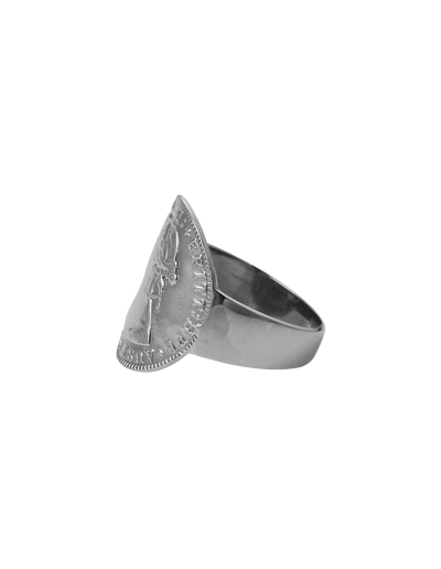 Von Treskow Small Curved Coin Ring | Mocha Australia