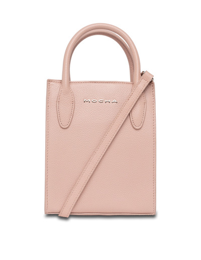 Mocha Petite Leather Tote Bag - Blush | Mocha Australia