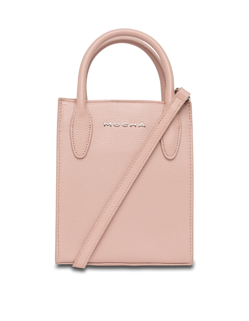 Mocha Petite Leather Tote Bag - Blush | Mocha Australia