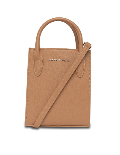 Mocha Petite Leather Tote Bag - Tan | Mocha Australia