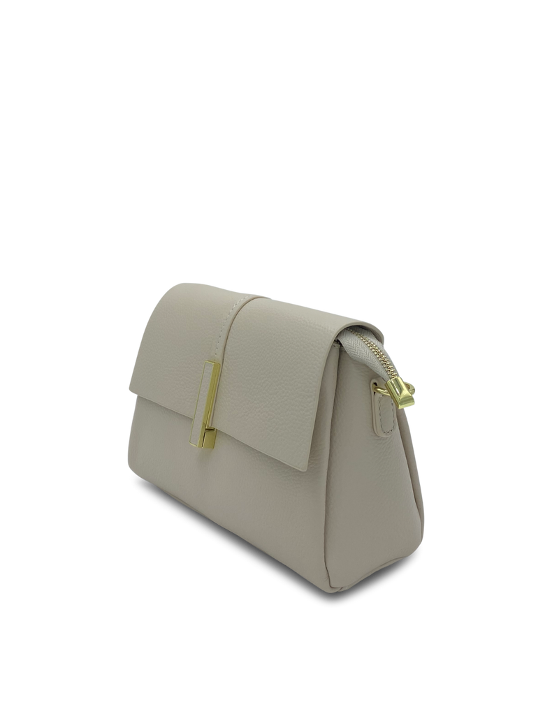 Mocha Lola Flap Leather Crossbody Bag - Cream | Mocha Australia