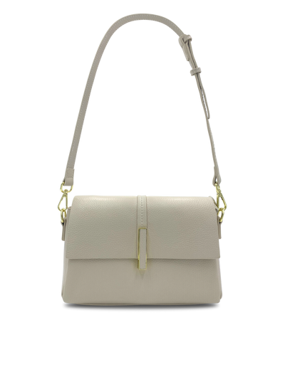 Mocha Lola Flap Leather Crossbody Bag - Cream | Mocha Australia