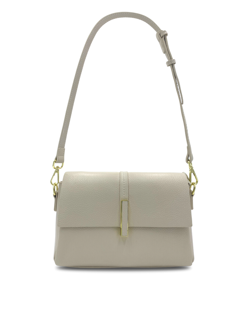 Mocha Lola Flap Leather Crossbody Bag - Cream | Mocha Australia