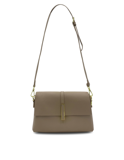 Mocha Lola Flap Leather Crossbody Bag - Light Taupe | Mocha Australia