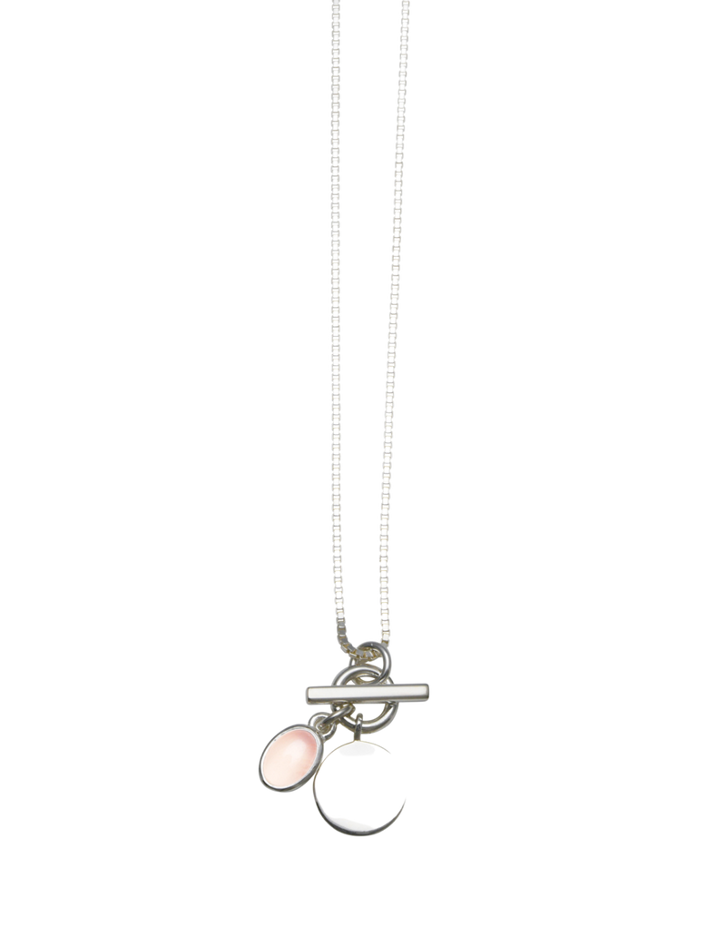 Von Treskow Box Chain Necklace w/ Oval Rose Quartz | Mocha Australia