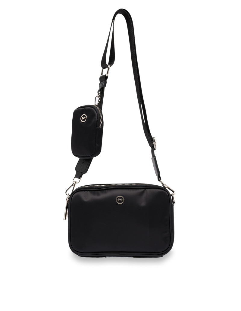 Mocha Ebby Double Zip Crossbody Bag - Black | Mocha Australia