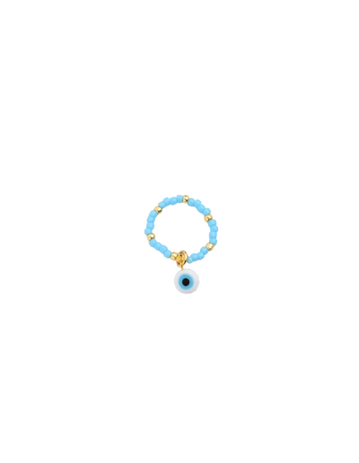 Mocha Reborn Safe Travels Beaded Ring - Blue | Mocha Australia