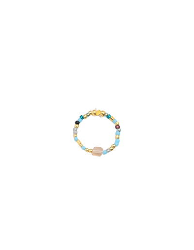 Mocha Reborn Sinai Beach Beaded Ring - Turquoise | Mocha Australia