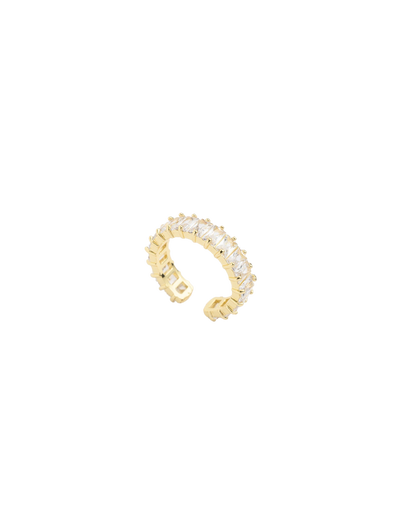 Mocha Cubic Zirconia Rectangular Open Ring | Mocha Australia