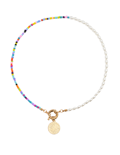 Mocha Colorful Beaded with Fine Pearls Necklace | Mocha Australia